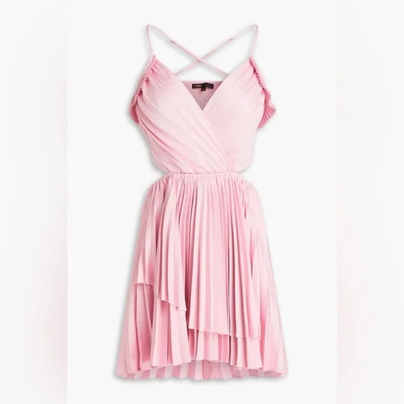 Maje Elegant Pink Pleated Dress - Picture 3 of 7